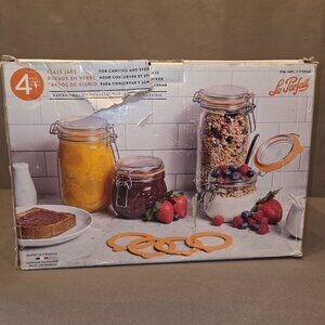 Le Parfait 4 Piece Glass Jars For Canning And Storage